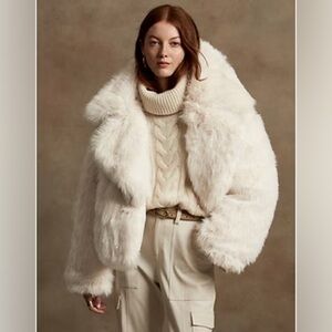 Banana Republic reversible cream coat XL